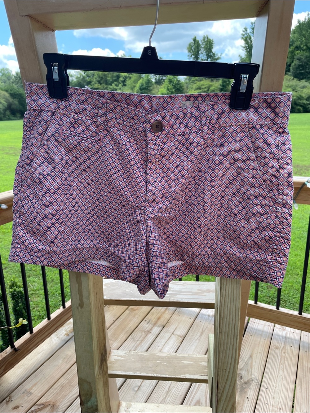 GAP Pink Diamond-Print Bermuda Shorts